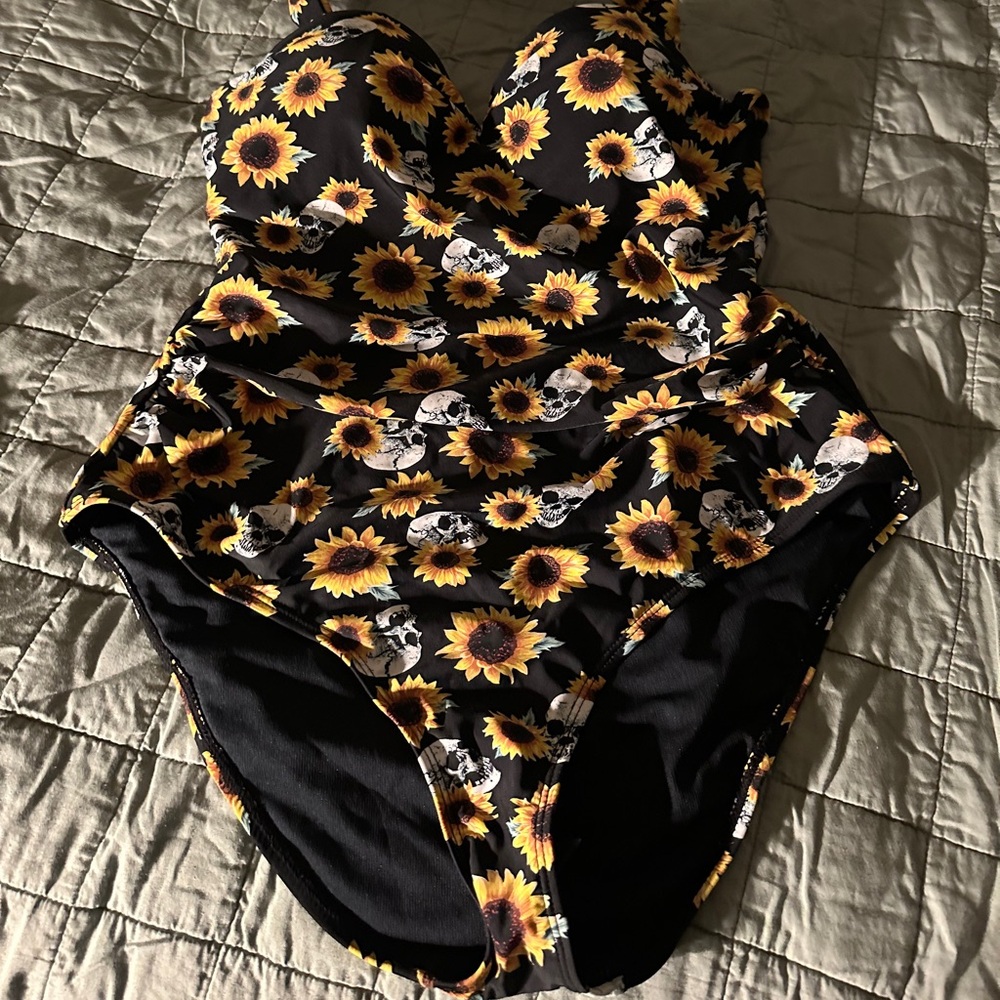 One piece swimsuit halter tie
